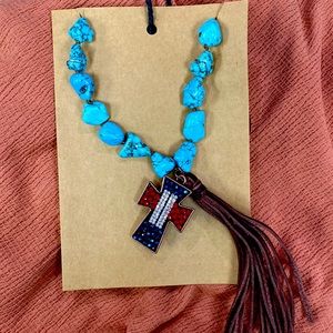 Turquoise cross necklace!